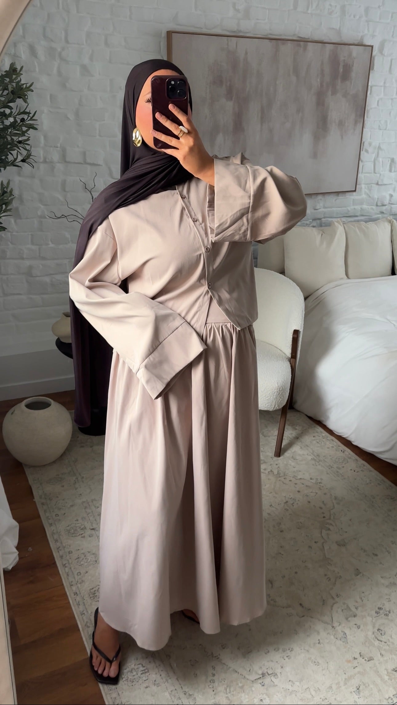 Jupe ultra longue | Beige