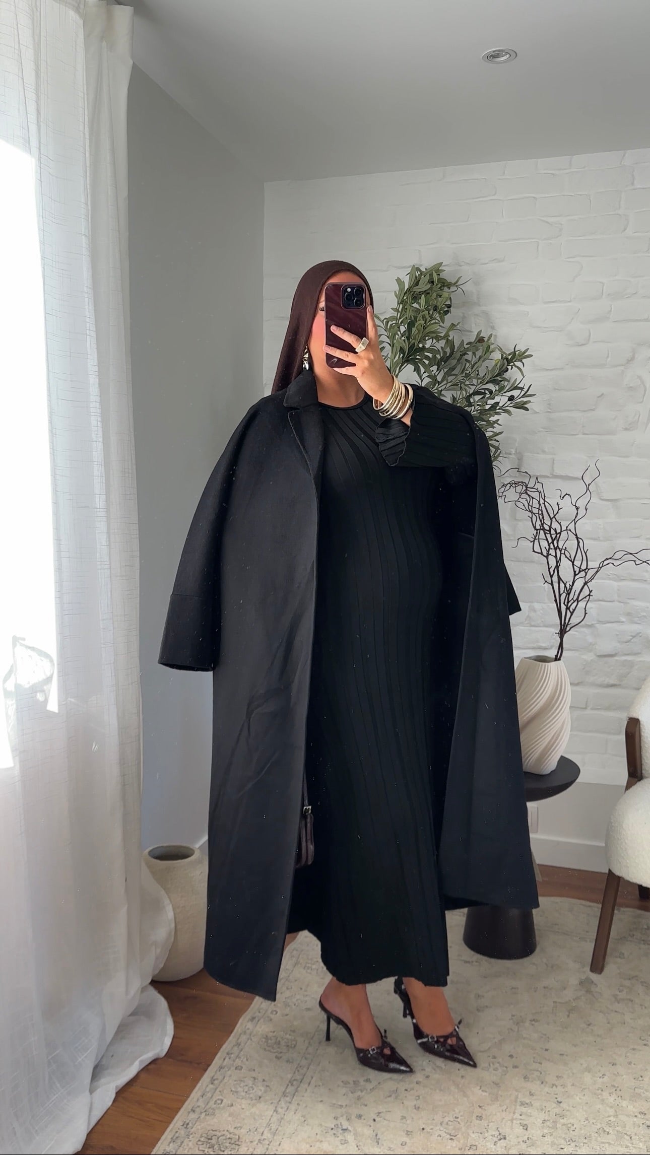 Robe pull en maille ultra douce en coton | Noir