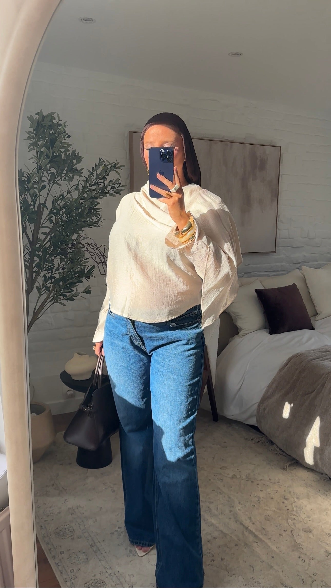 Haut à cape intégrée | Beige