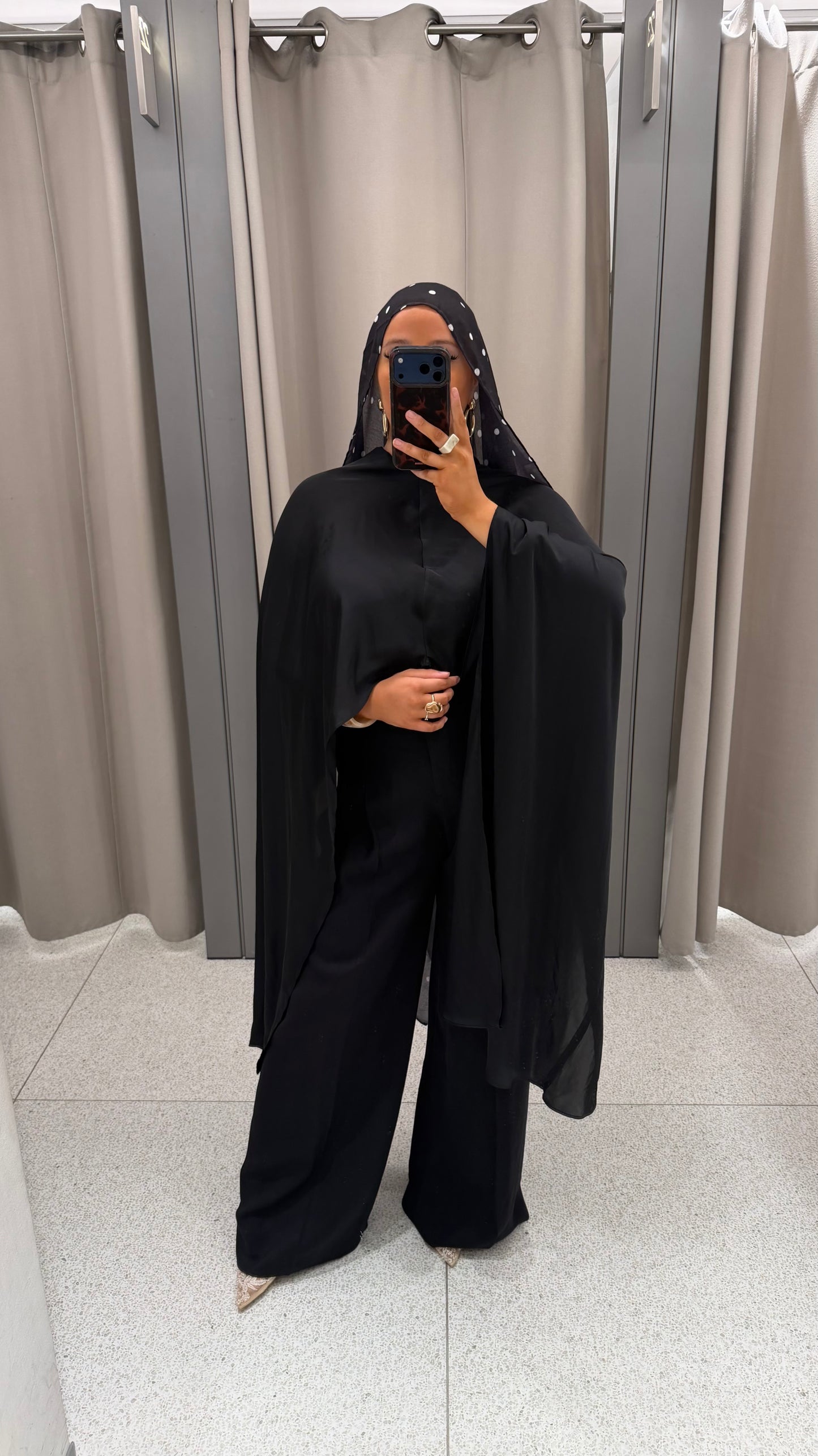 Cape ultra longue amovible | Noir