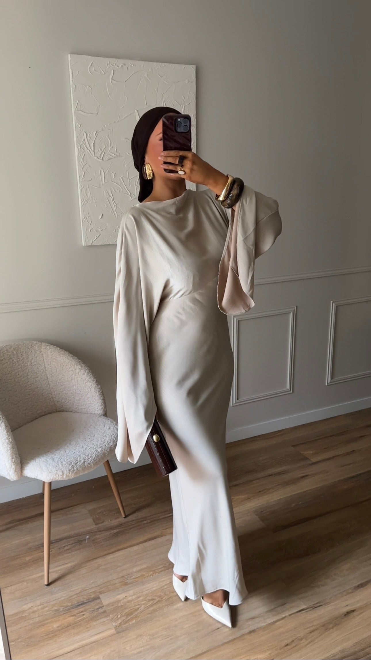 Robe à manches évasées MINEL | Beige