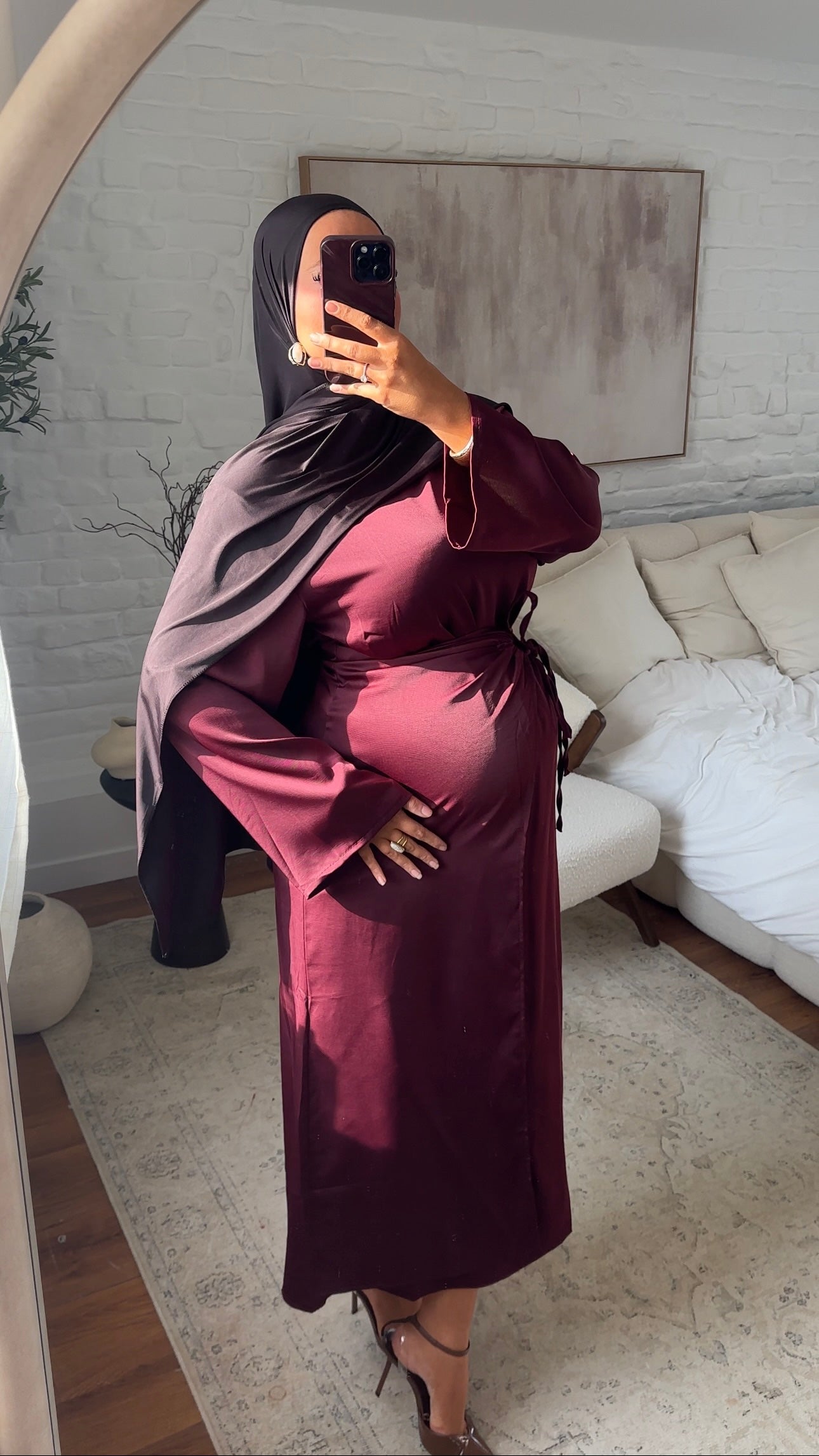 Robe longue à nouer à l’avant | Bordeaux