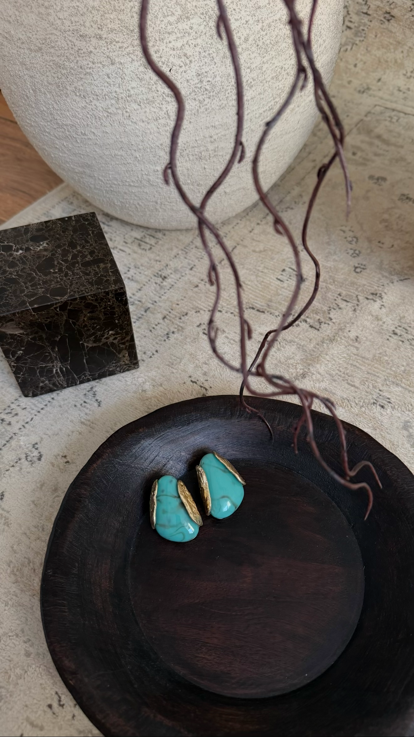 Boucles d'oreilles | Bleu vert