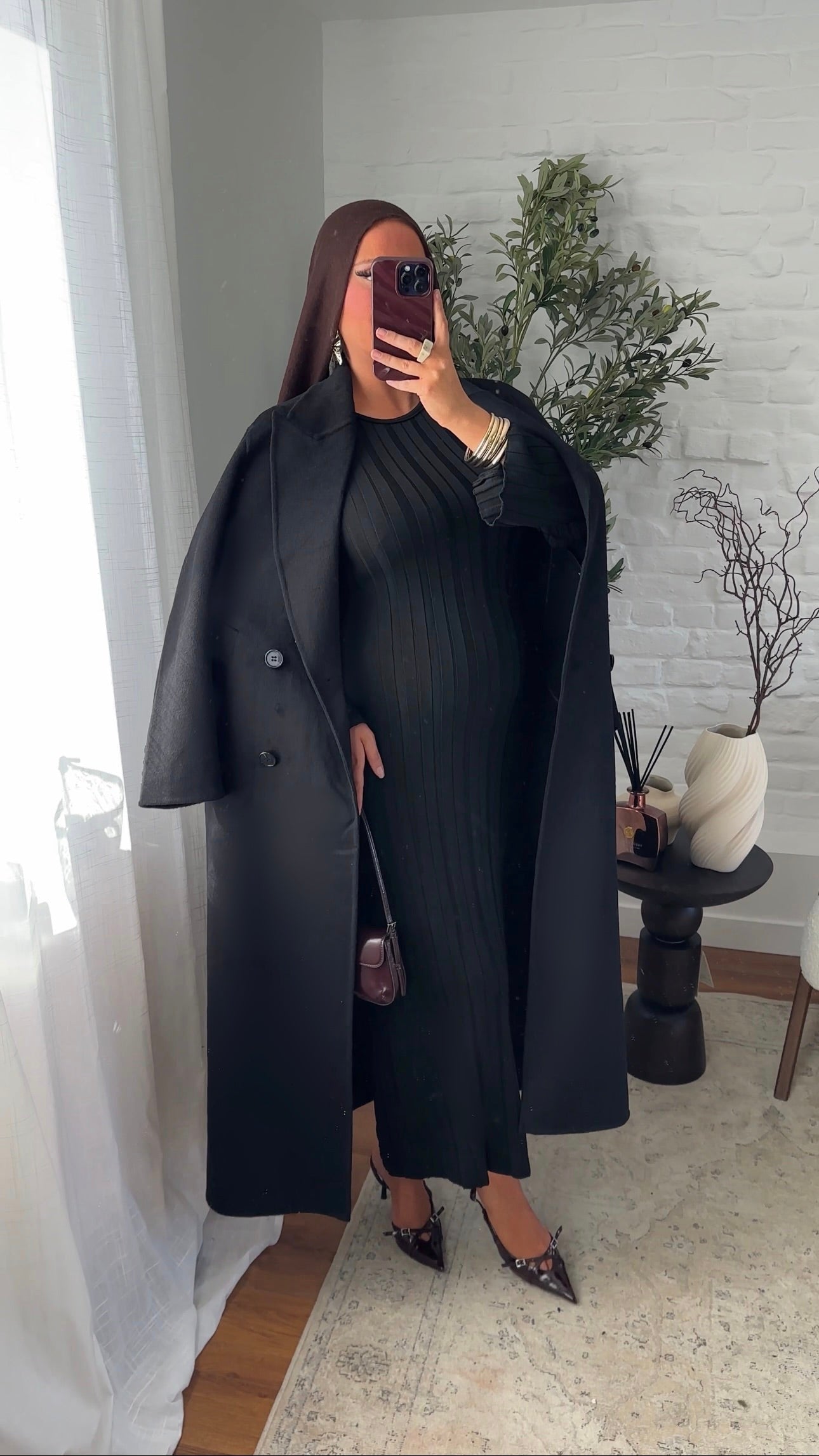 Robe pull en maille ultra douce en coton | Noir