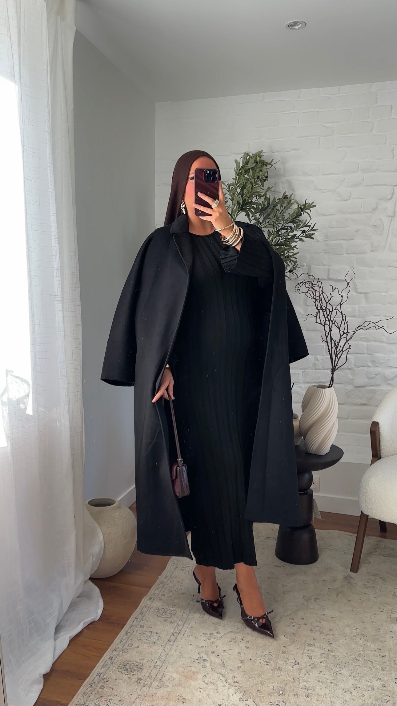 Robe pull en maille ultra douce en coton | Noir