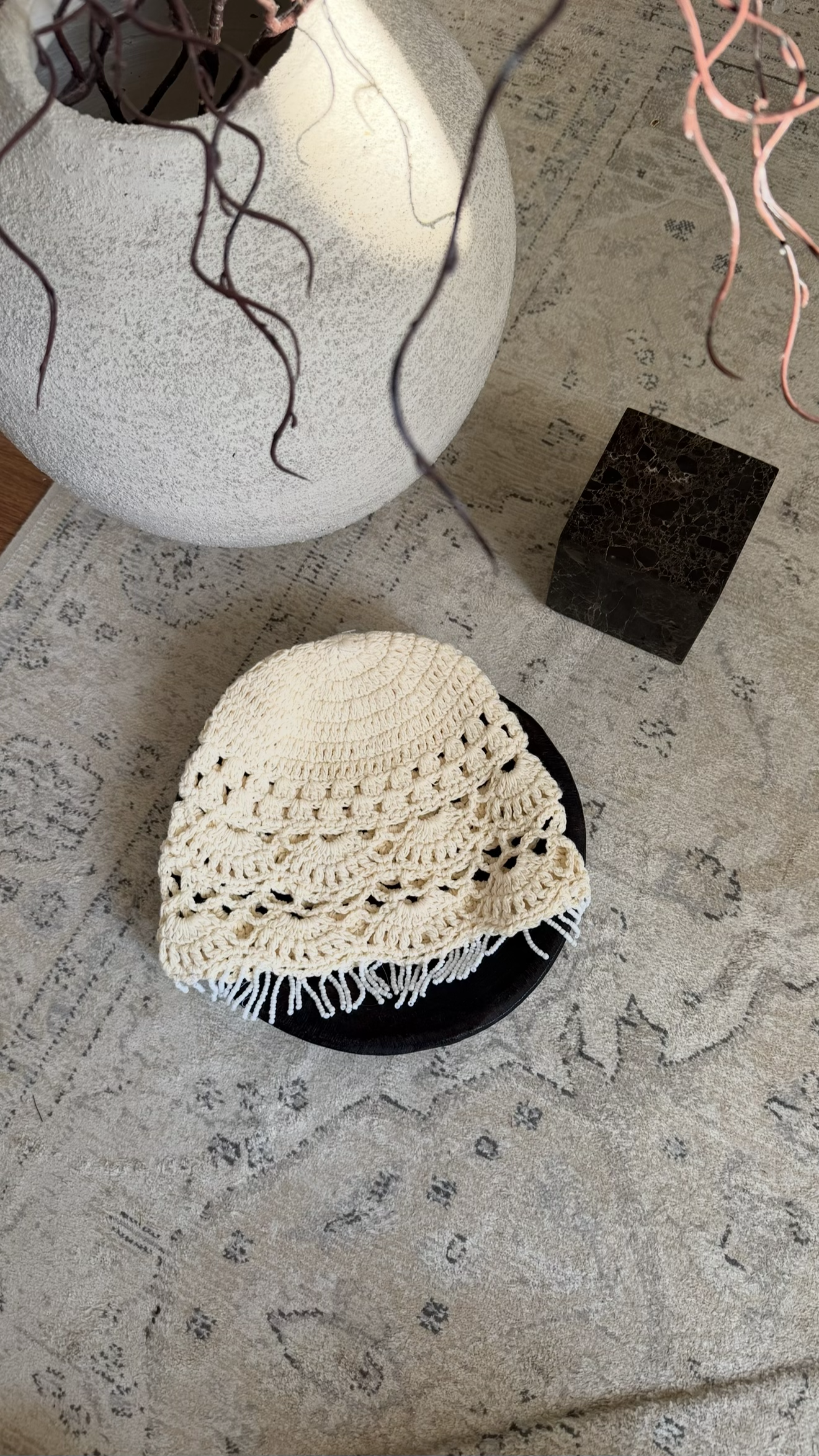 Bonnet en crochet | Crème