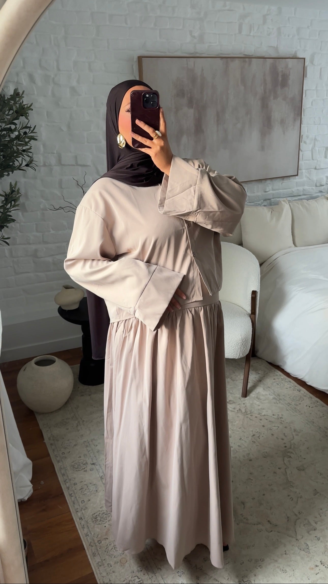 Jupe ultra longue | Beige