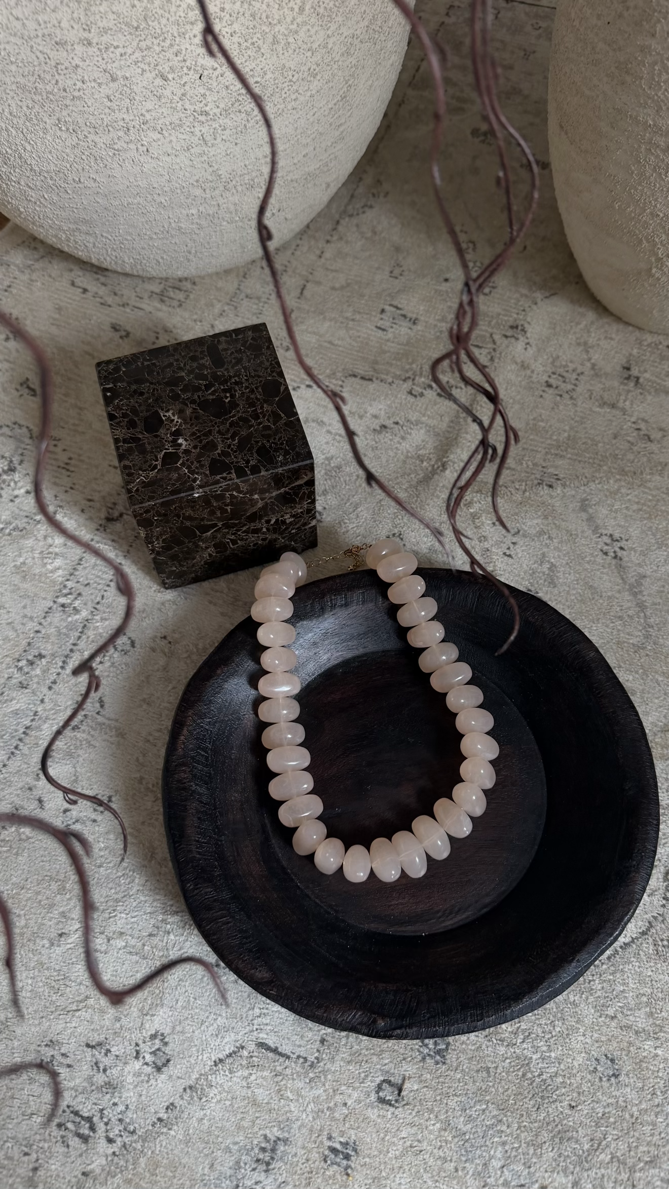Collier à perles | Crème