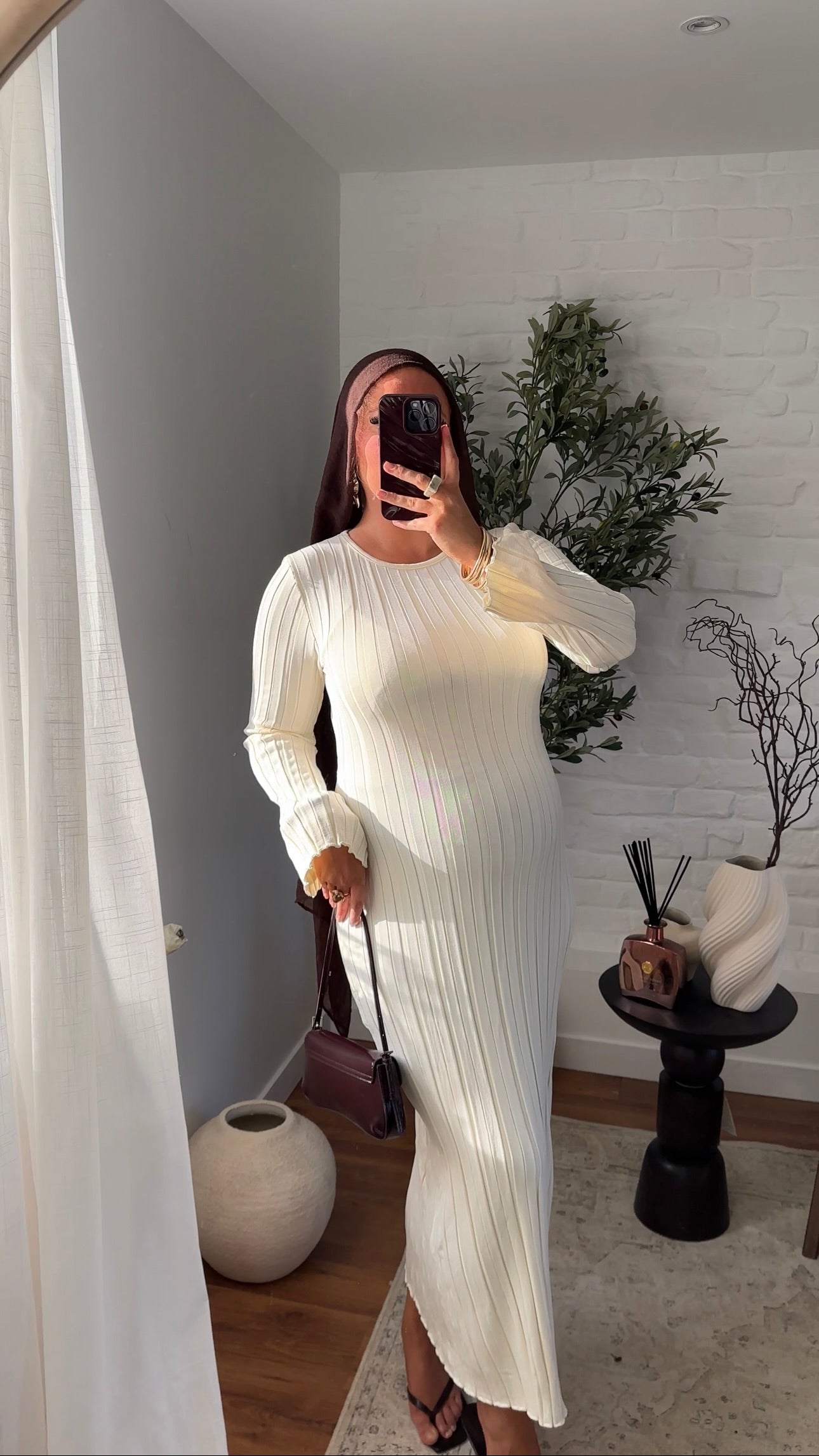 Robe pull en maille ultra douce en coton | Écru