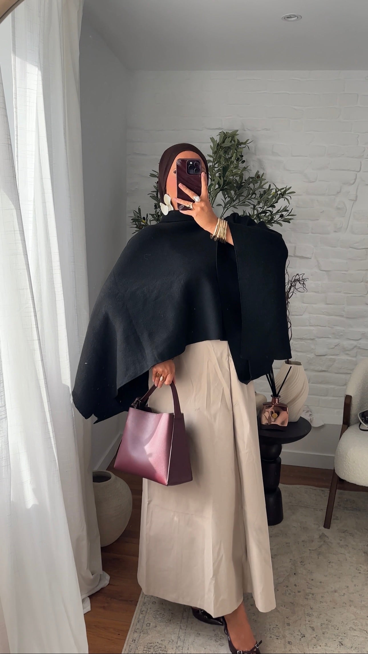 Cape en maille ultra douce | Noir