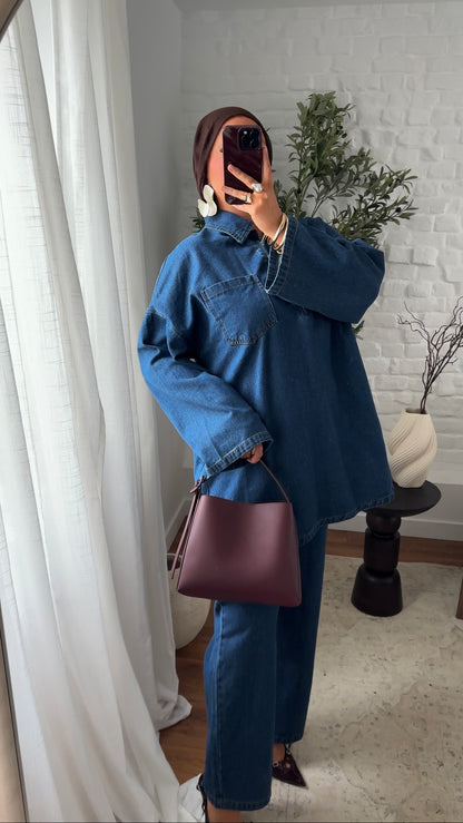 Ensemble long en jean brut | Denim brut