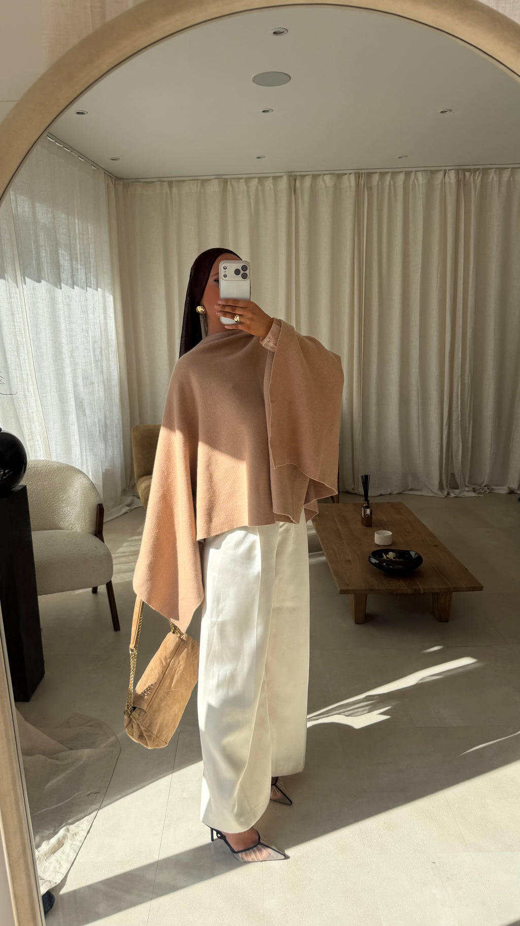 [GAMME LUXE] Cape en laine véritable ELDENA | Camel