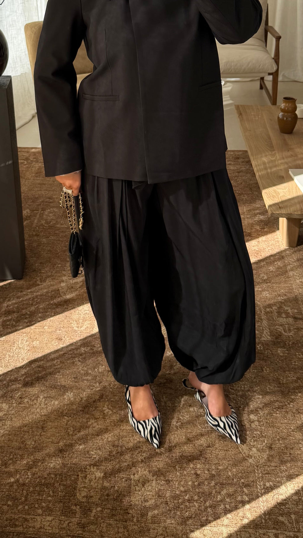 Pantalon ballon satiné JAPANI | Noir
