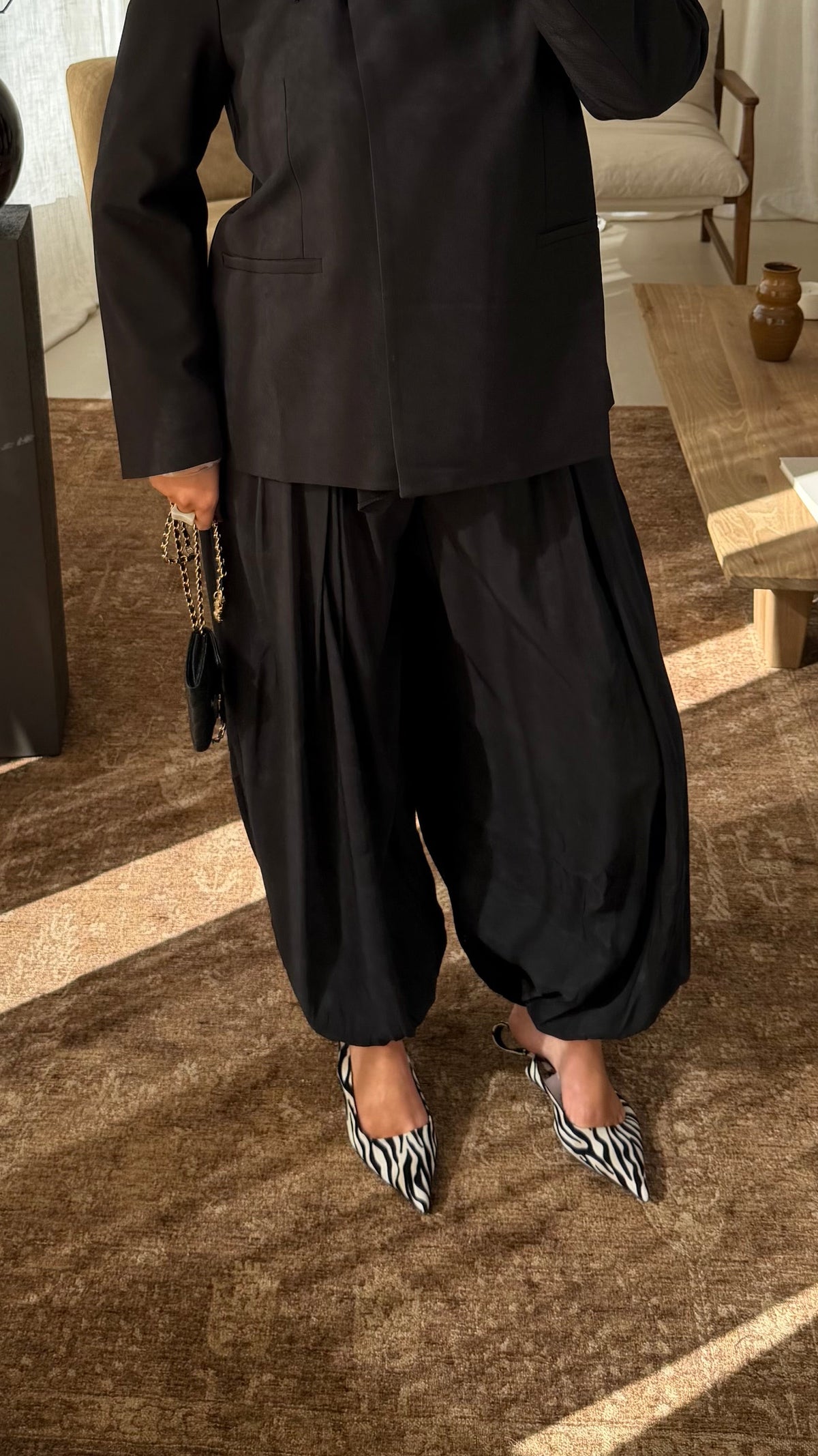 Pantalon ballon satiné JAPANI | Noir