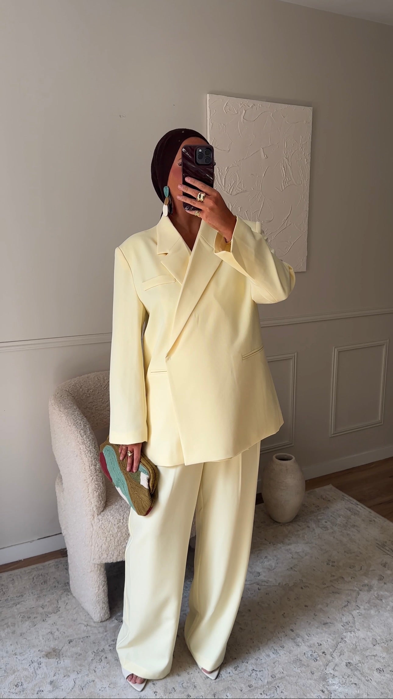 [GAMME PREMIUM] Blazer cache cœur oversize | Jaune