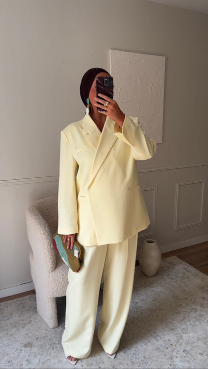 [GAMME PREMIUM] Blazer cache cœur oversize | Jaune