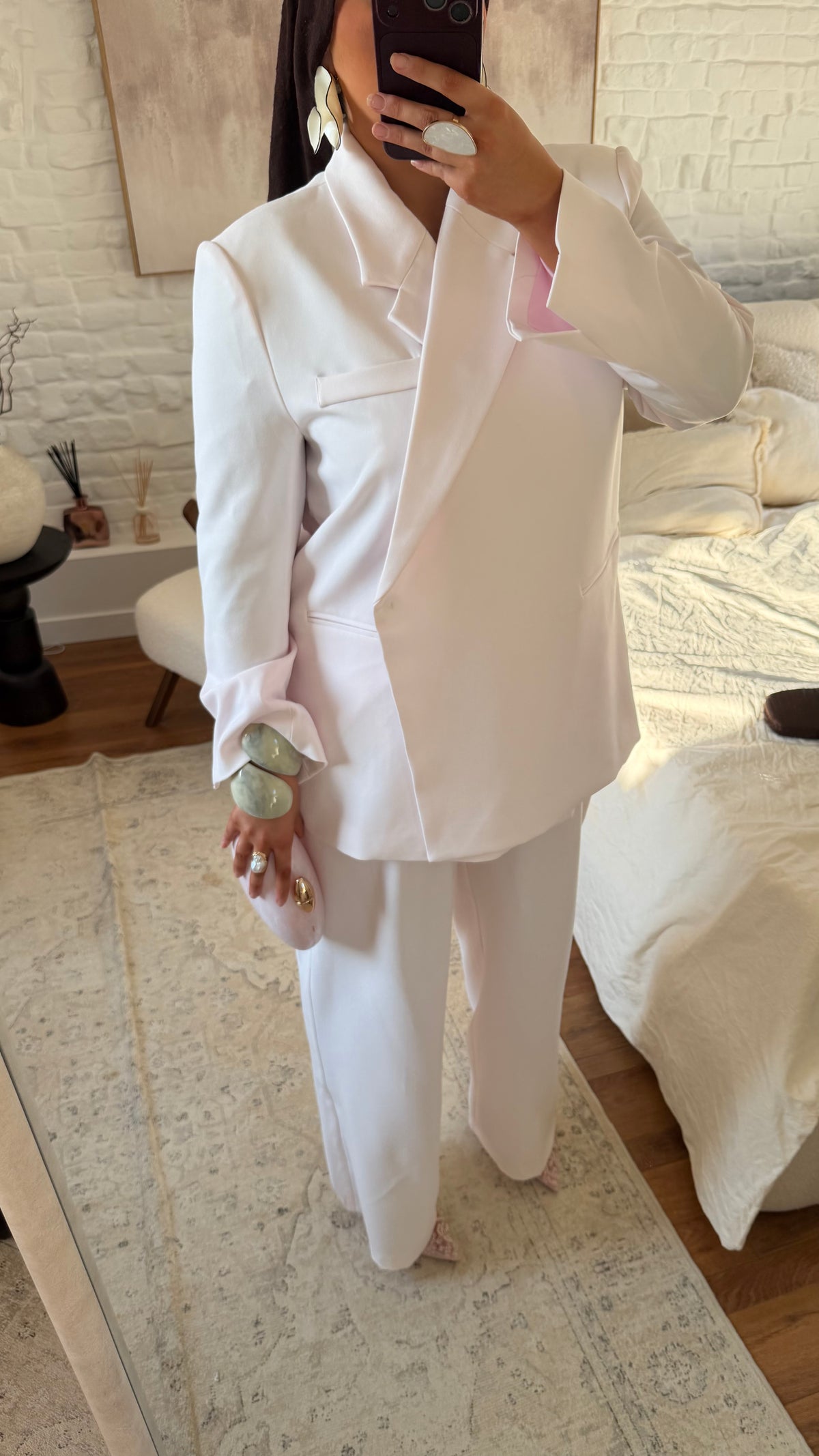 [GAMME PREMIUM] Blazer oversize cache cœur | Rose pâle