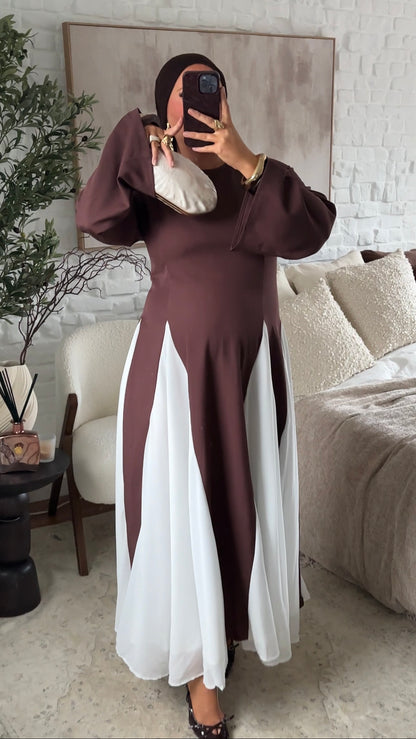 Robe ultra longue minimaliste | Acajou