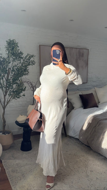 [CRÉATION] Robe longue en lin JENNAH | Crème