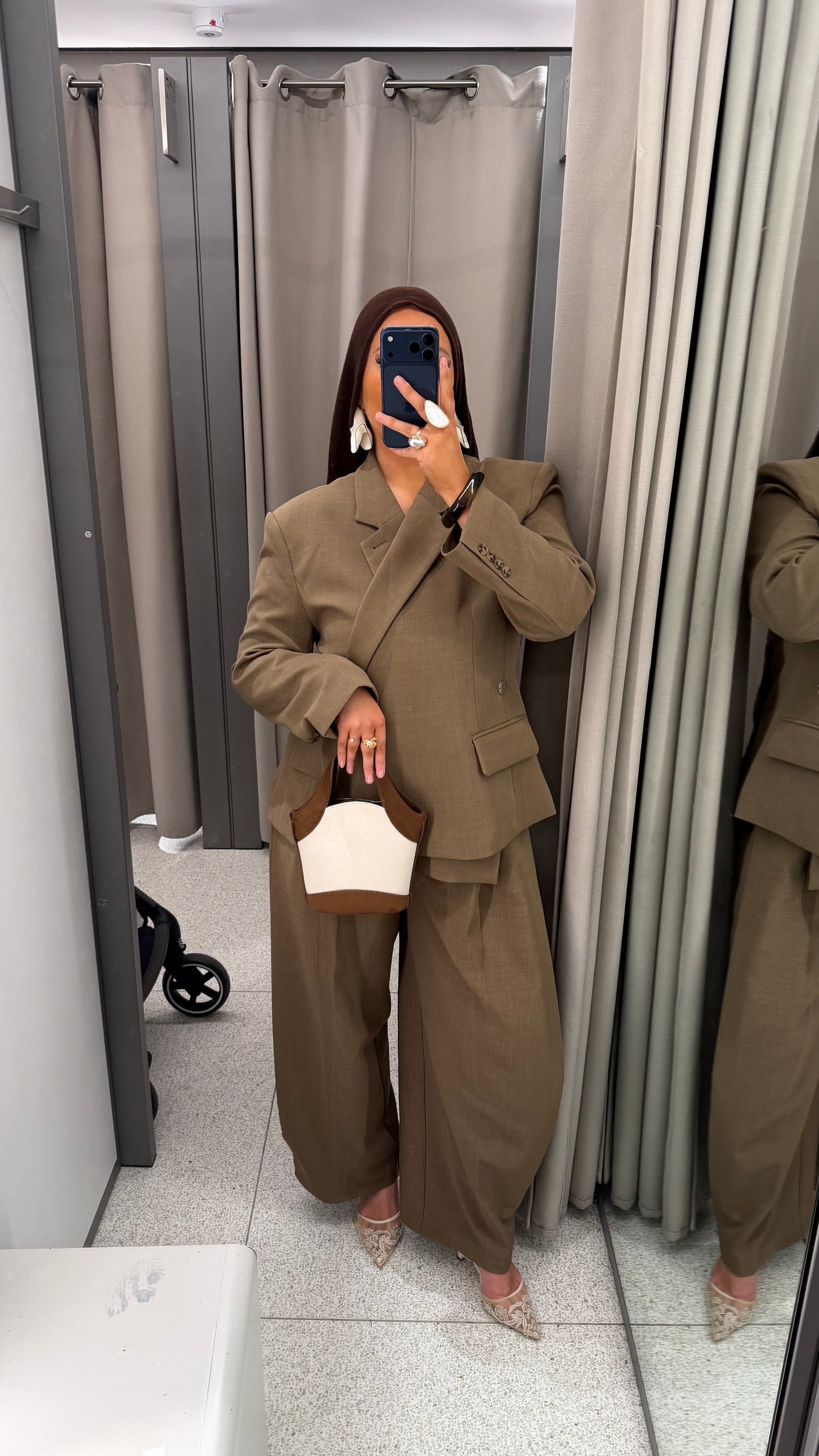 [GAMME PREMIUM] Blazer oversize ALYA cache cœur | Camel