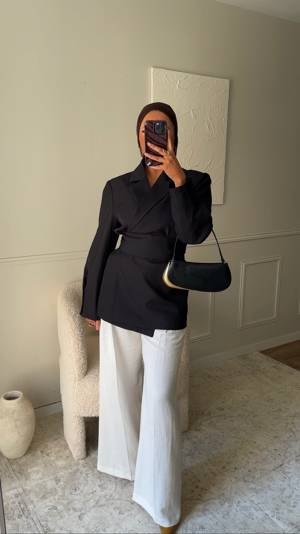 [GAMME PREMIUM] Blazer OJYRA à ceinture | Noir