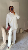 [GAMME PREMIUM] Blazer oversize cache cœur | Blanc