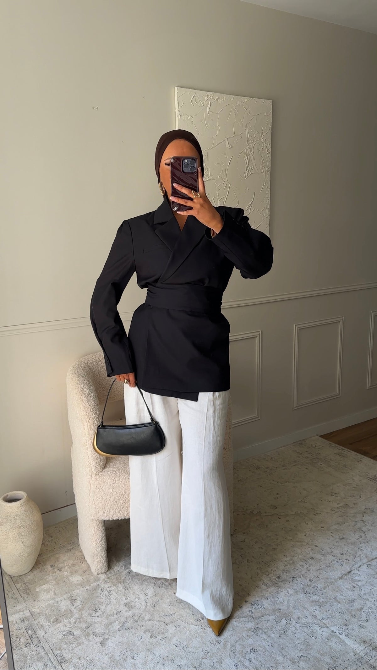 [GAMME PREMIUM] Blazer OJYRA à ceinture | Noir