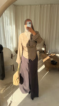 Haut asymétrique satiné AYA | Camel