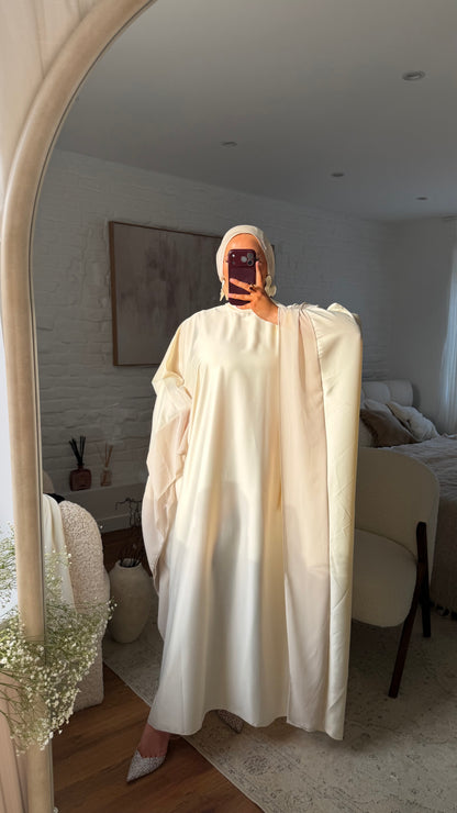 Robe abaya satinée | BEIGE