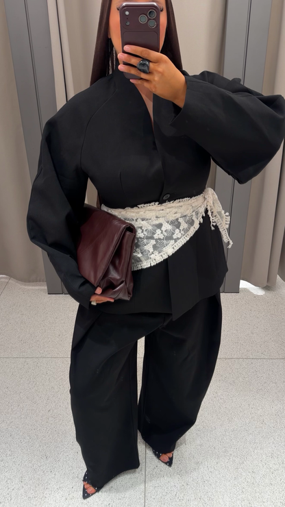 [GAMME PREMIUM] Blazer à manches bouffantes | Noir