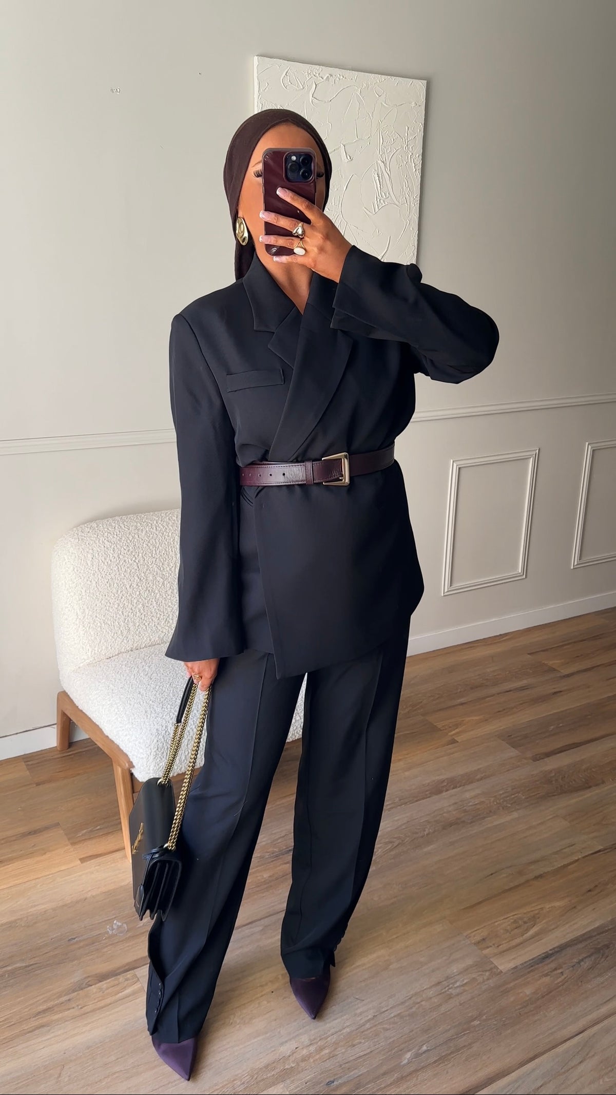 [GAMME PREMIUM] Pantalon long à boutons | Noir