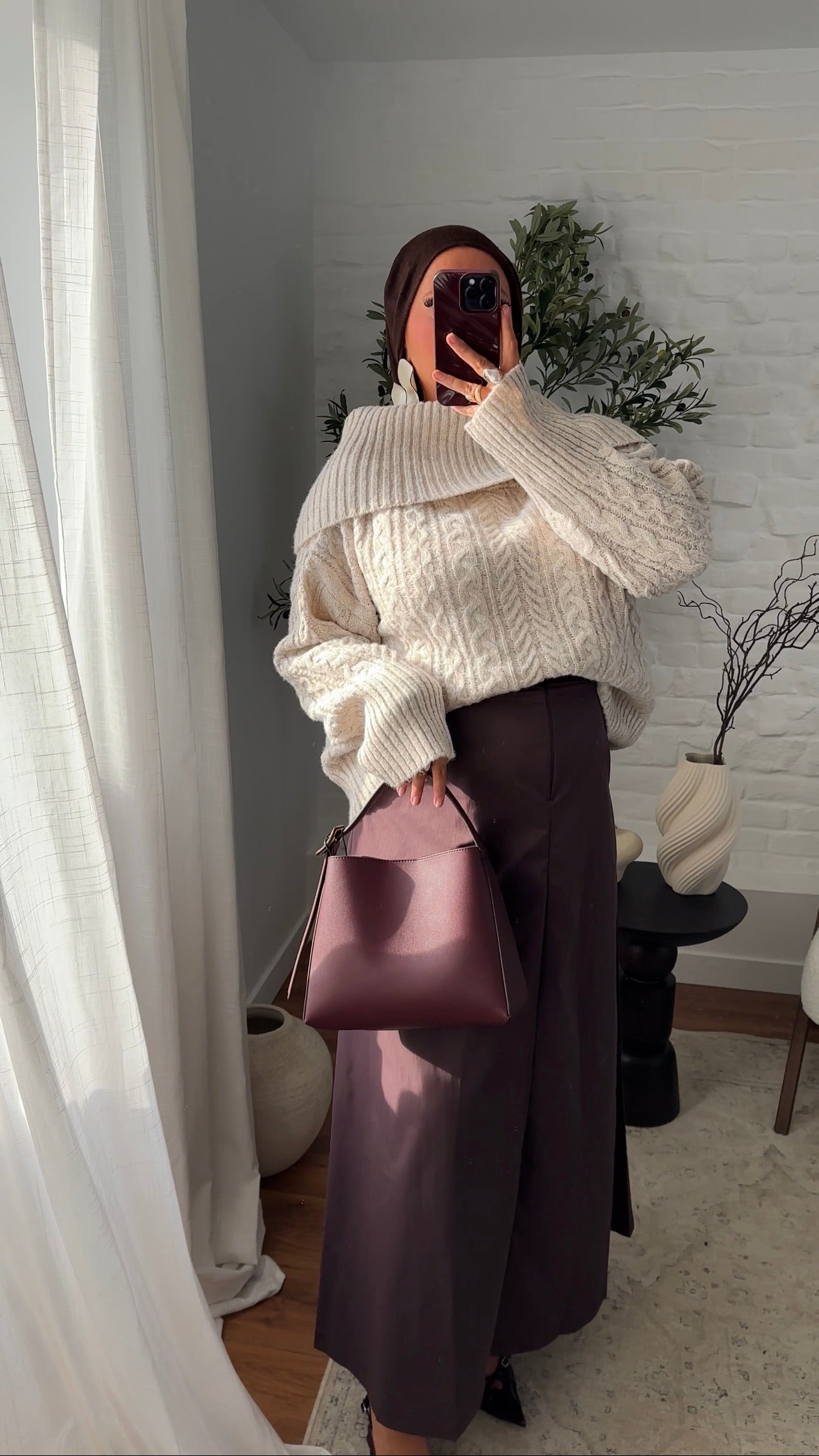 Pull ultra chaud en laine et col montant | Beige