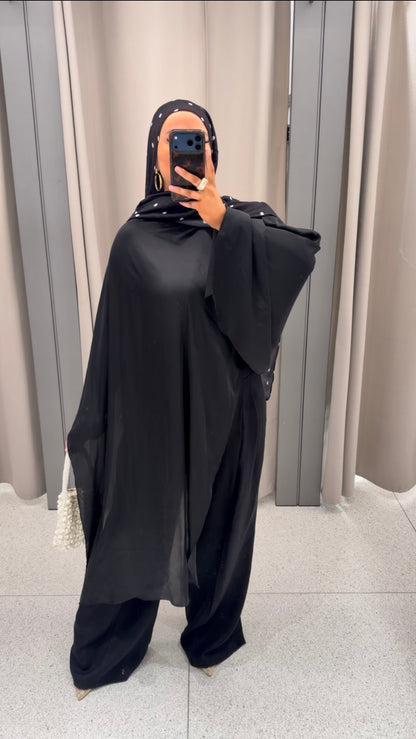Cape ultra longue amovible | Noir