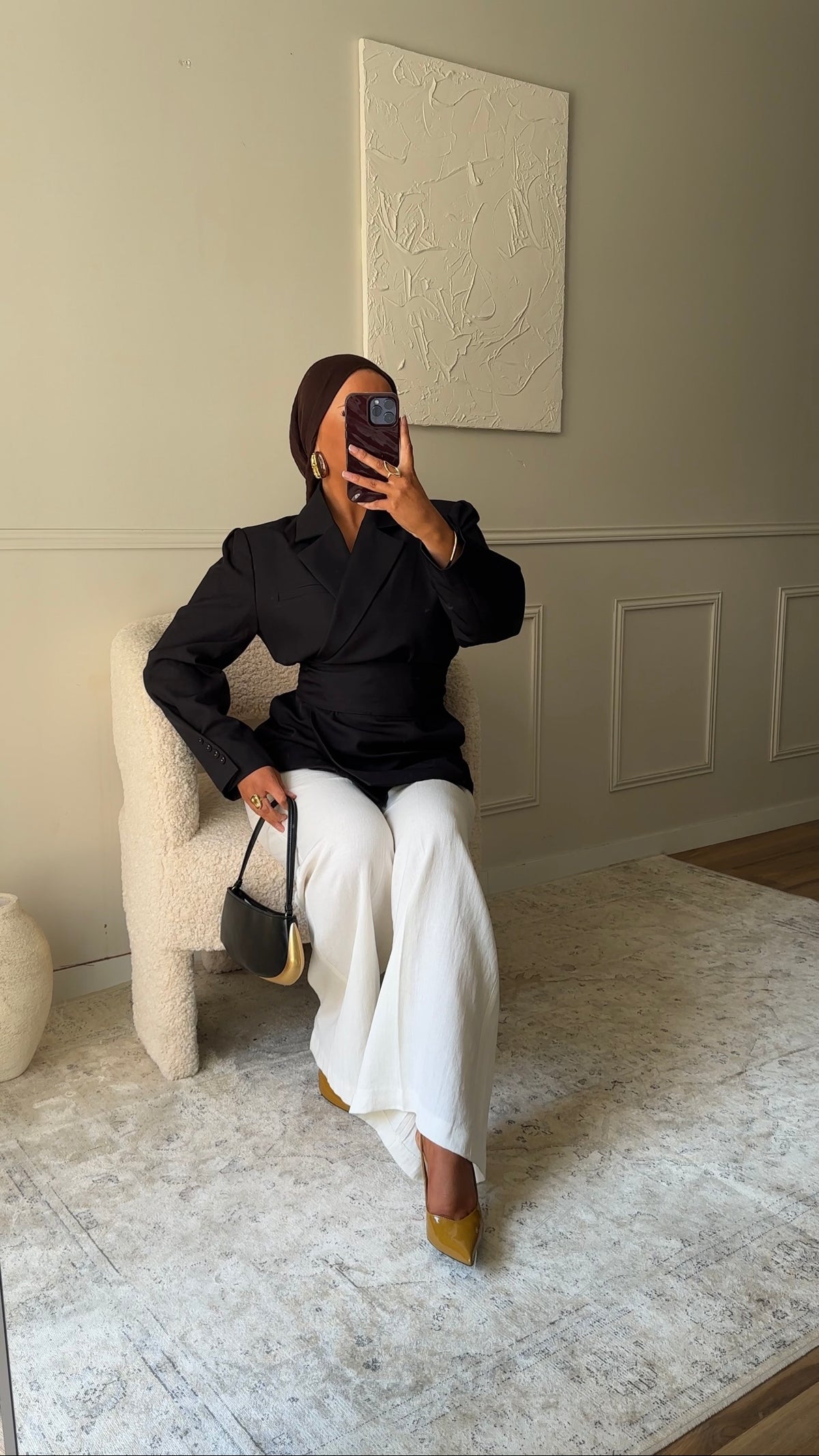 [GAMME PREMIUM] Blazer OJYRA à ceinture | Noir