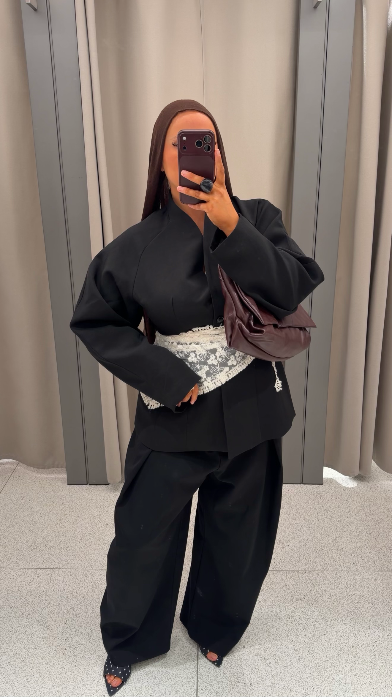 [GAMME PREMIUM] Blazer à manches bouffantes | Noir