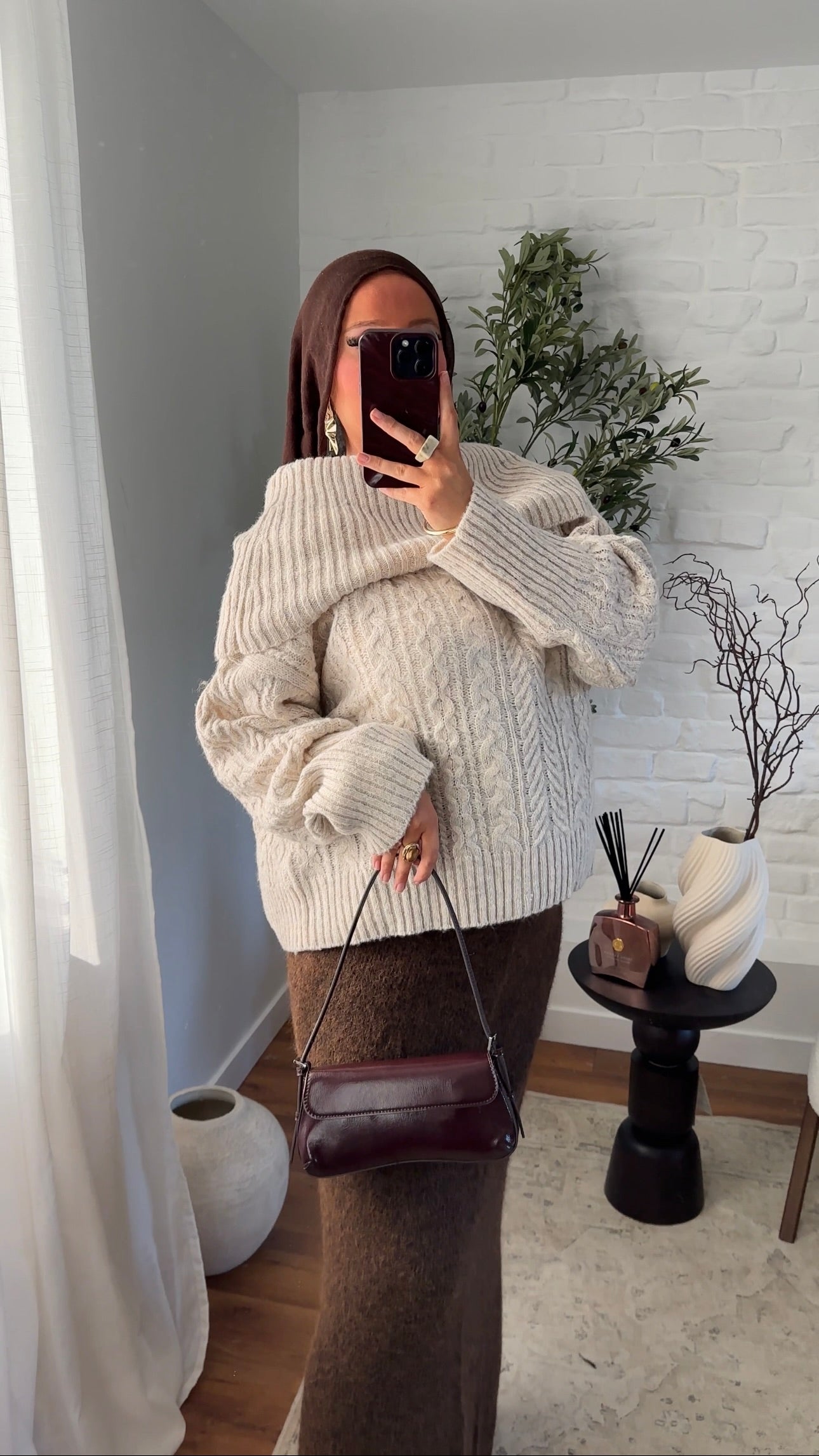 Pull ultra chaud en laine et col montant | Beige