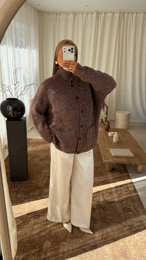 Gilet à boutons | Marron