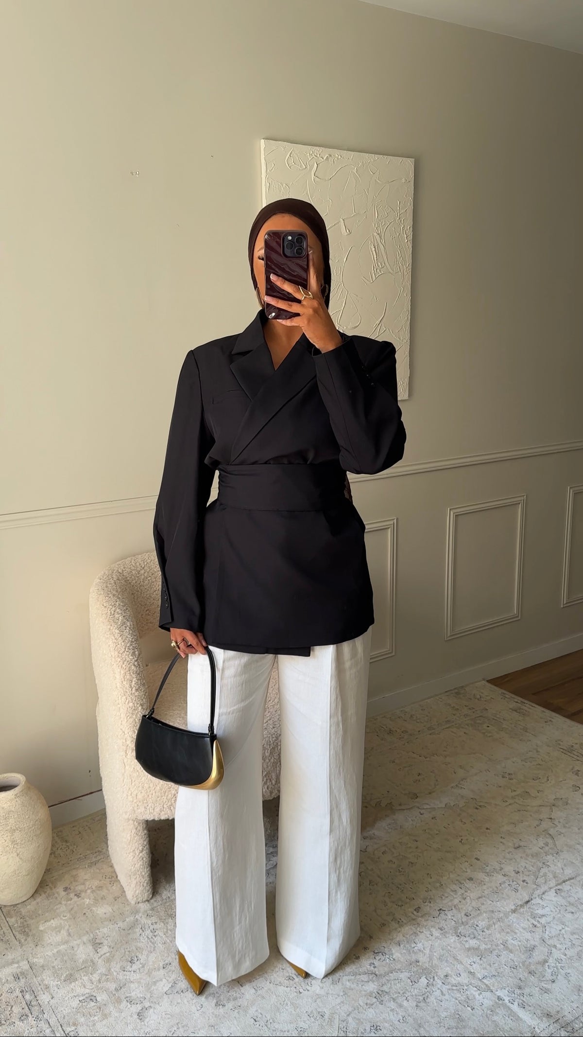 [GAMME PREMIUM] Blazer OJYRA à ceinture | Noir