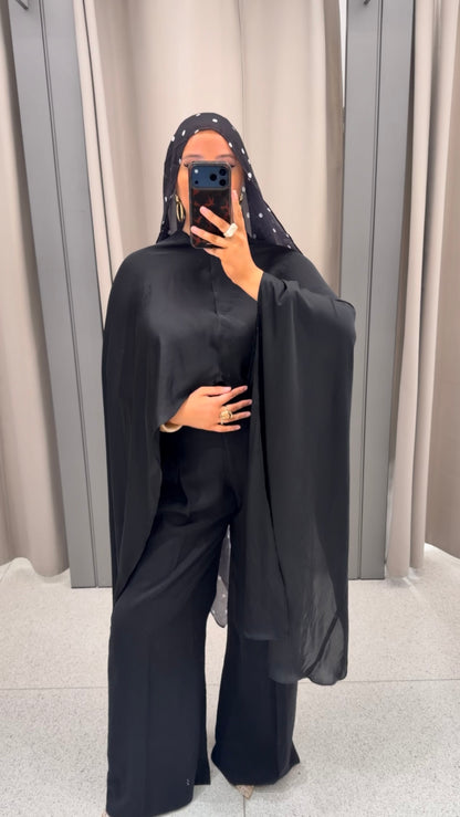 Cape ultra longue amovible | Noir
