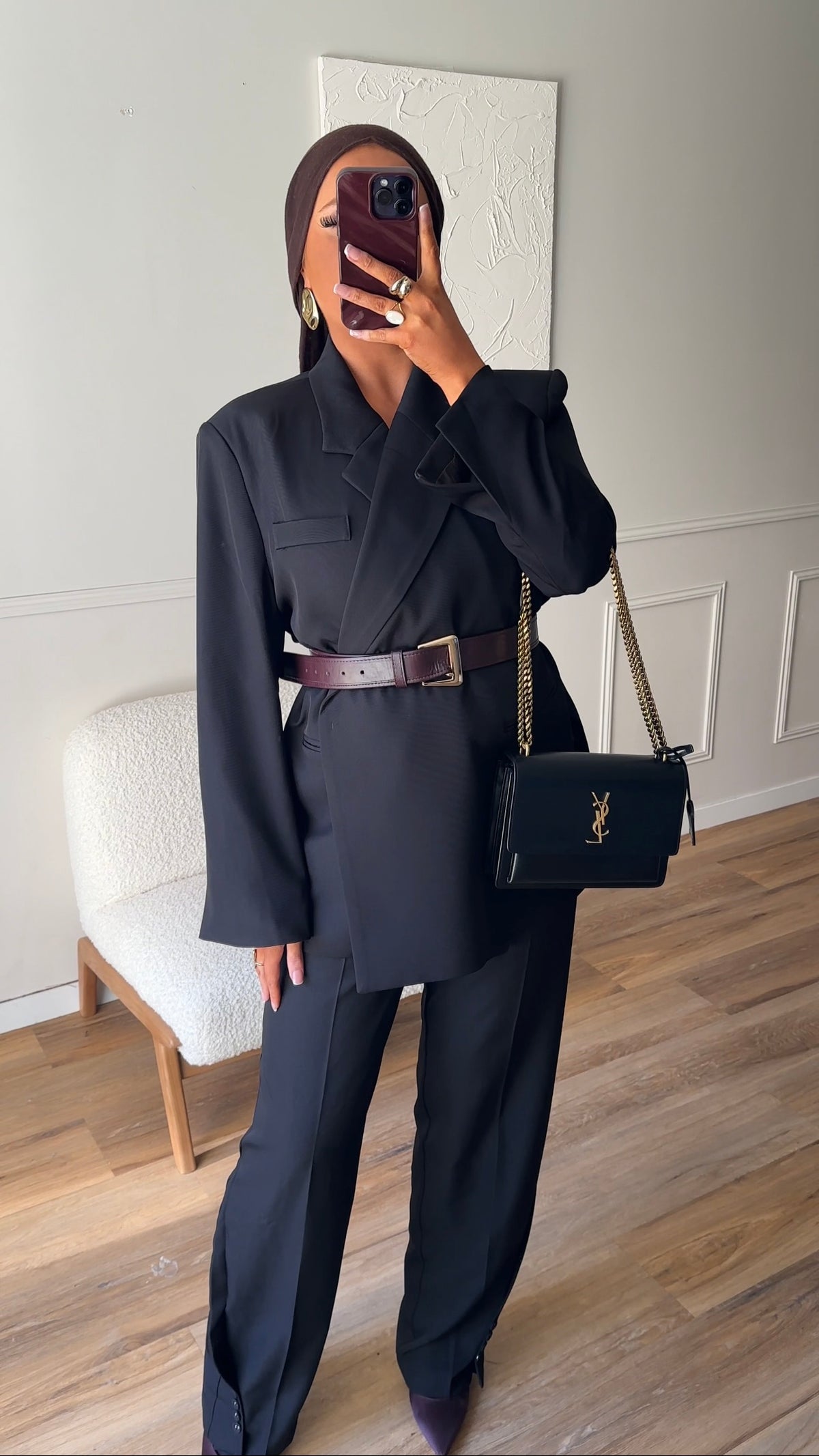 [GAMME PREMIUM] Pantalon long à boutons | Noir