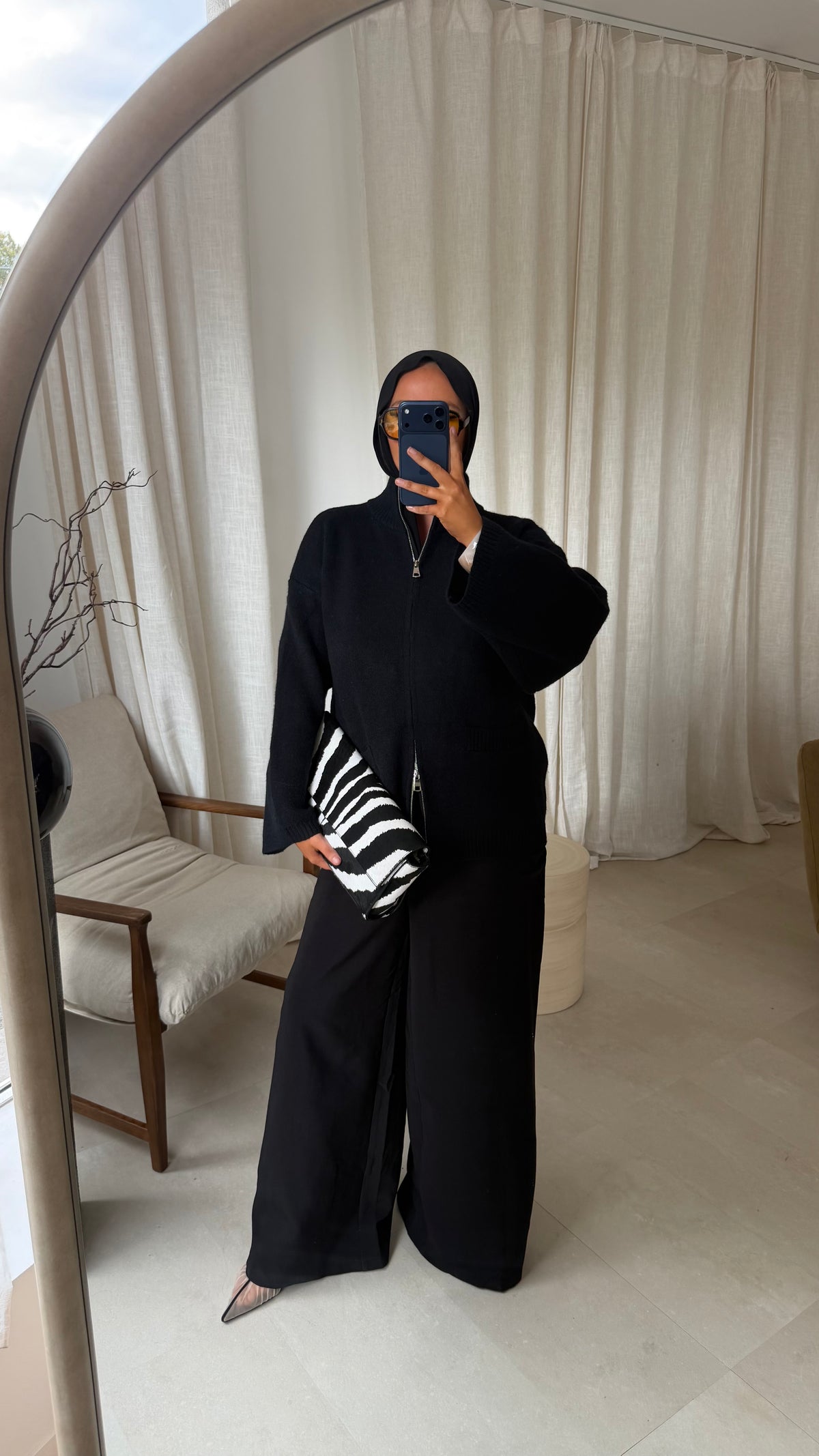 [GAMME PREMIUM] Pull doux et chaud à zip ALARIA | Noir