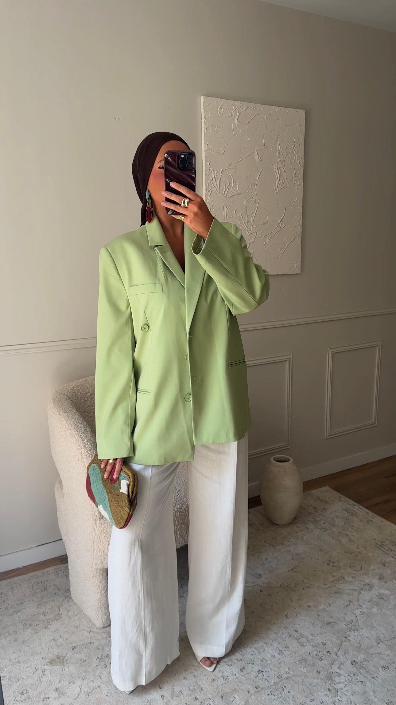 Blazer haut de gamme ZAHRA | Vert pomme