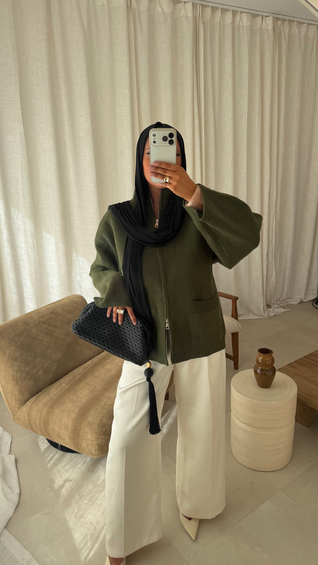 Pull doux et chaud à zip | Vert