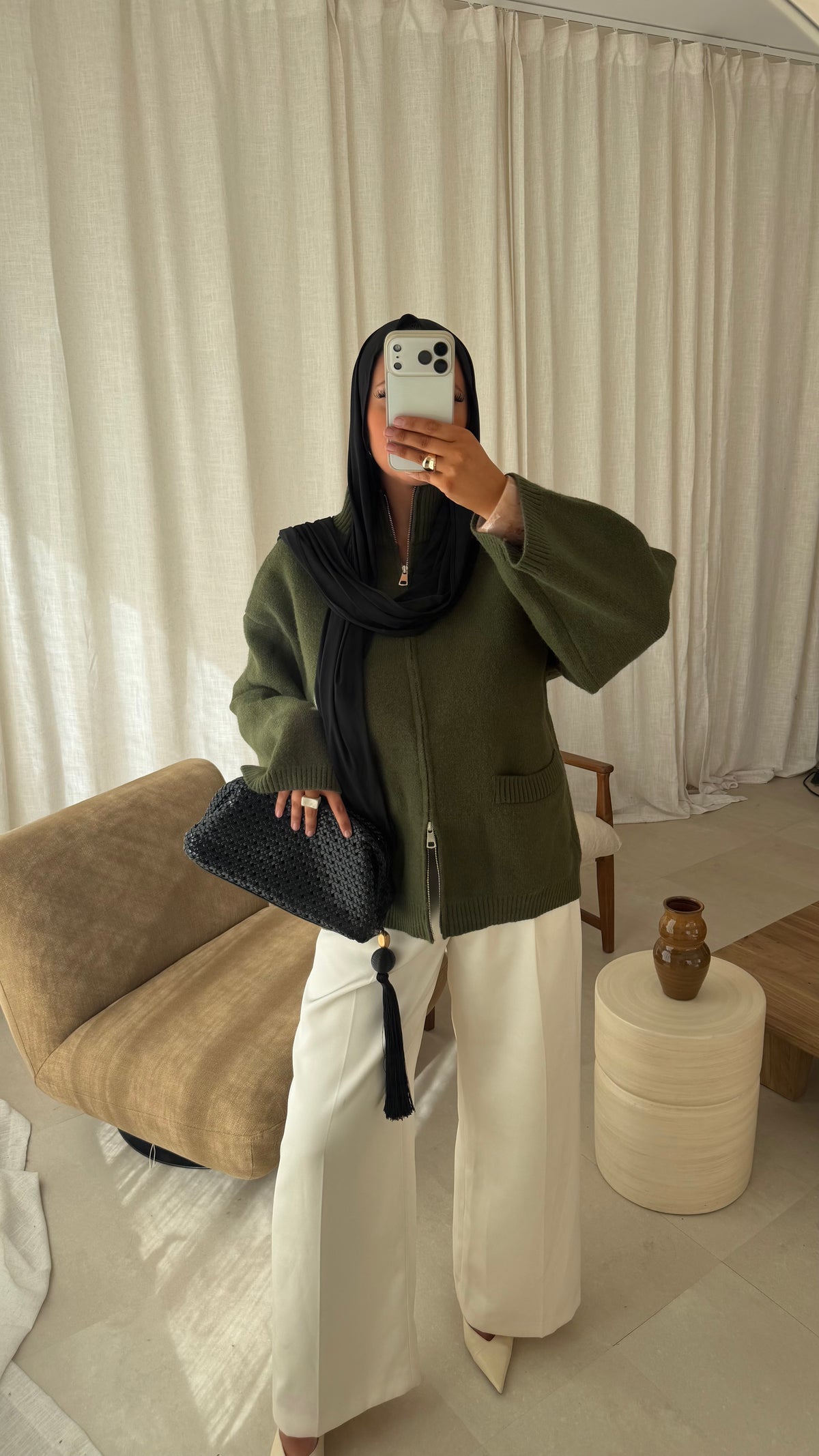 Pull doux et chaud à zip | Vert