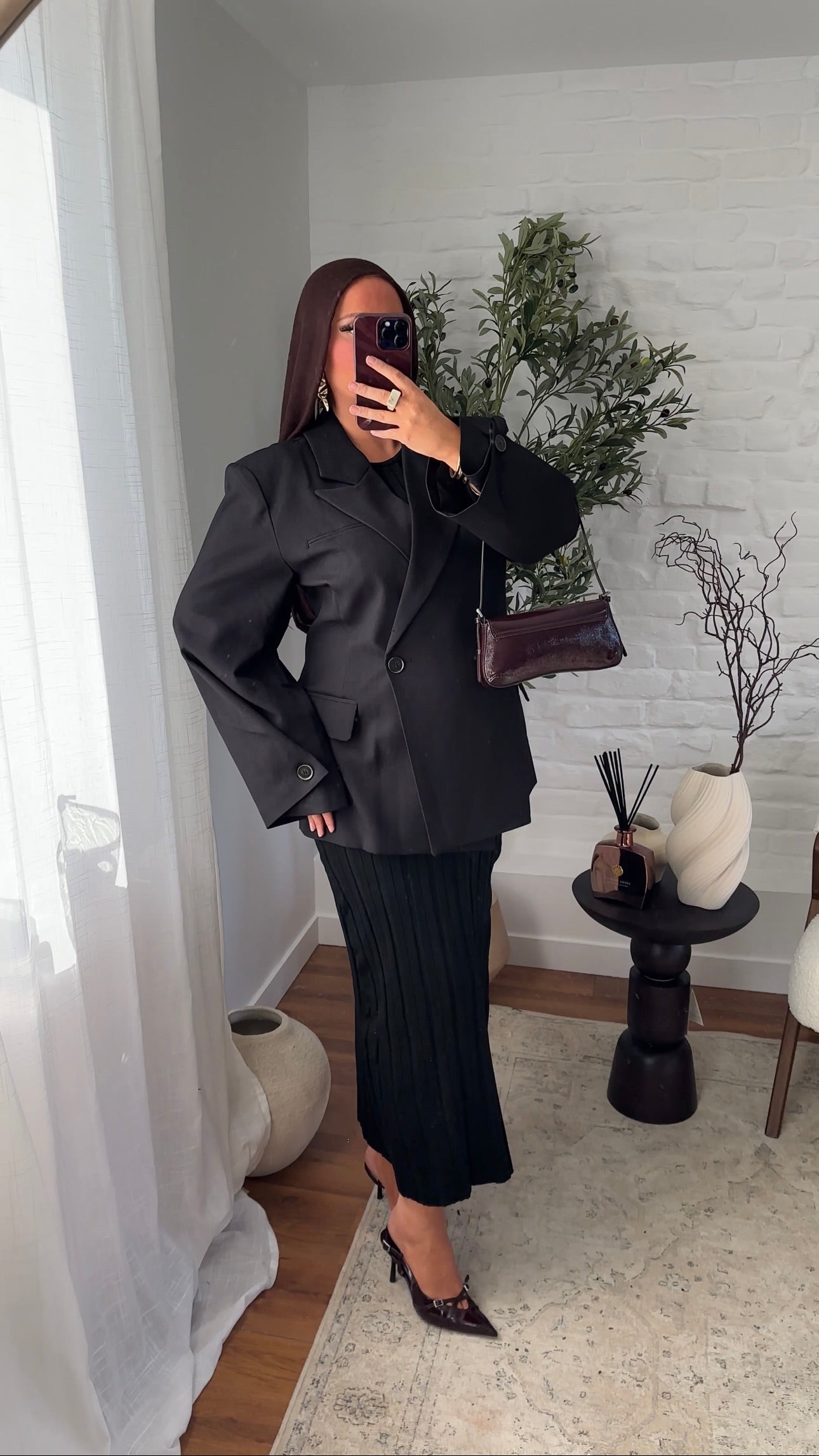 [GAMME PREMIUM] Blazer cache cœur oversize à boutonnage | Noir