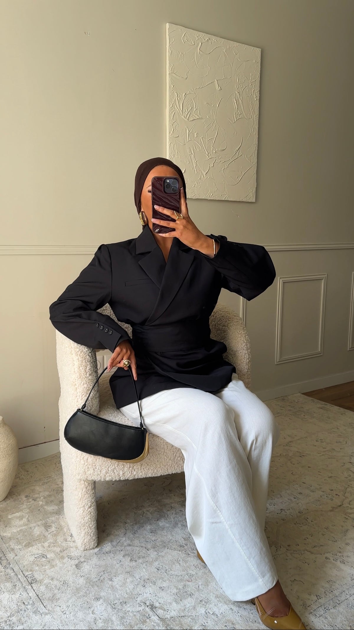 [GAMME PREMIUM] Blazer OJYRA à ceinture | Noir