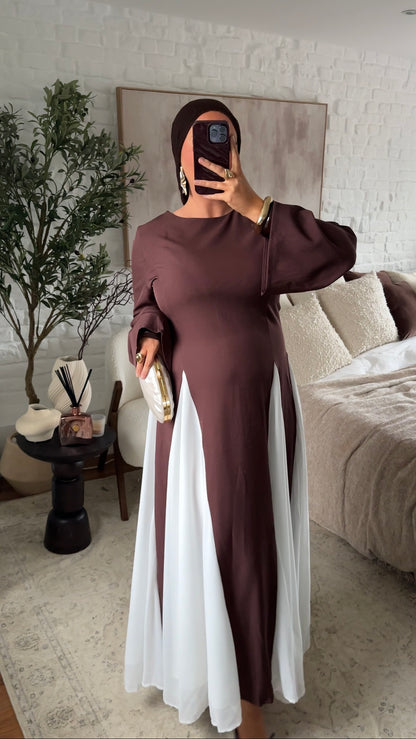 Robe ultra longue minimaliste | Acajou