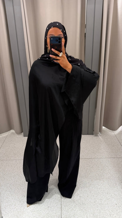 Cape ultra longue amovible | Noir