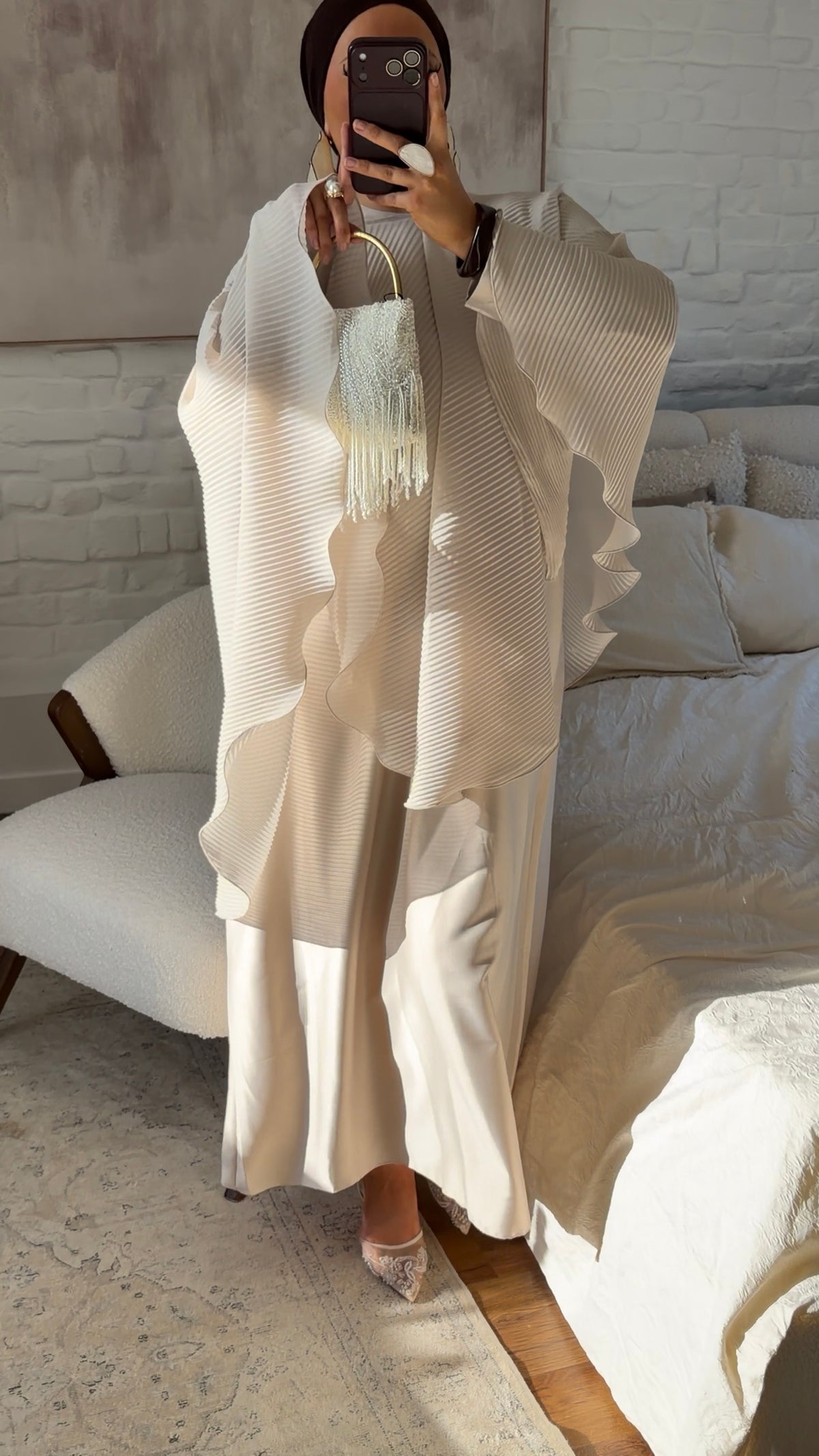 Ensemble IRIS avec haut à volants | Beige