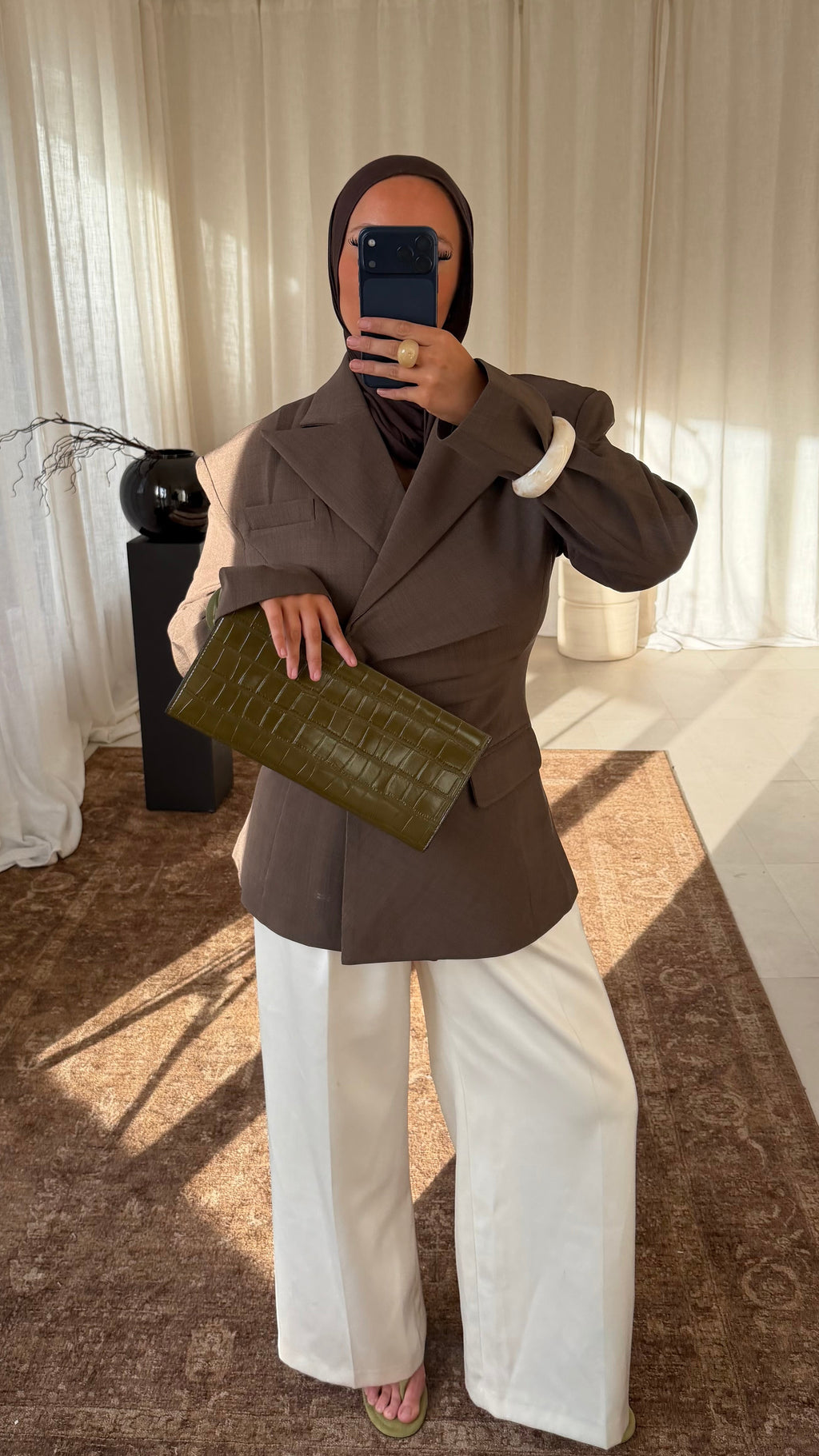 [GAMME PREMIUM] Blazer épais cintré ÉLINE | Marron